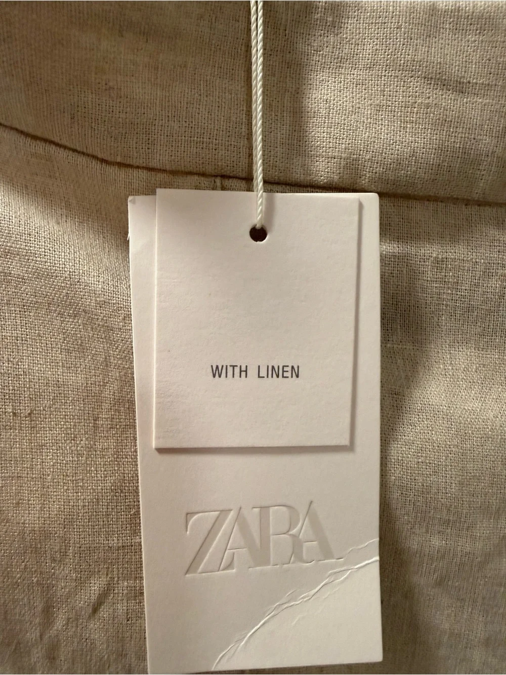 Zara Neutral Linen-Blend Button Front Vest in Cream